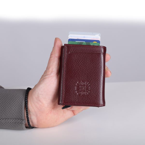 Бордо кожни новчаник - картице