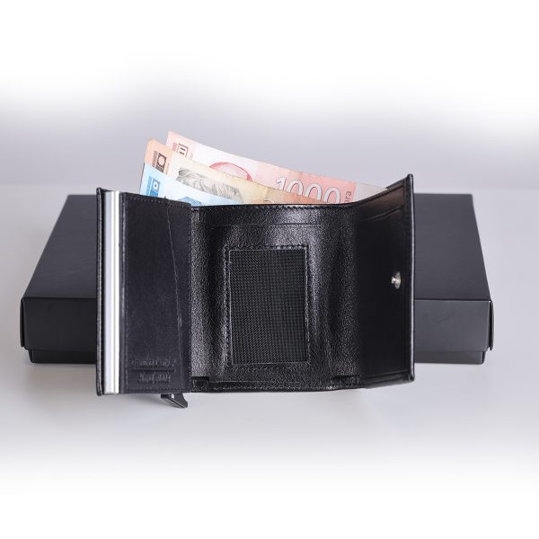 Црни кожни новчаник - картице